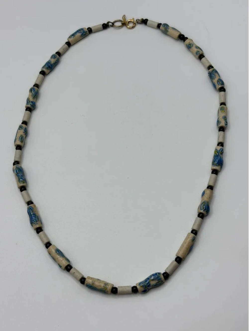 Enamel Painted Ceramic Beads 14k Gold Filled Clasp